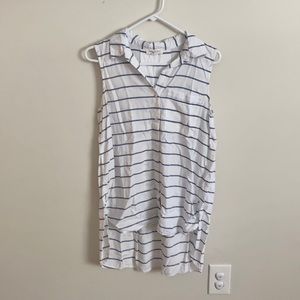 Shirt sleeve button down tank